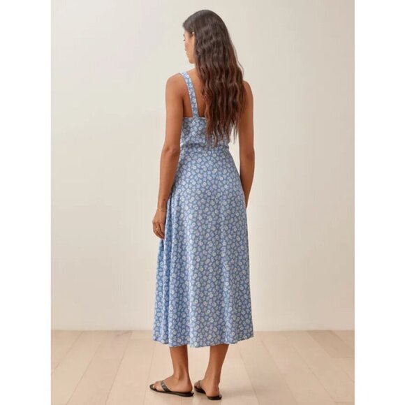 💕REFORMATION💕 Virgil Dress ~ Remi Blue Floral Print 0 NWOT - Picture 4 of 13